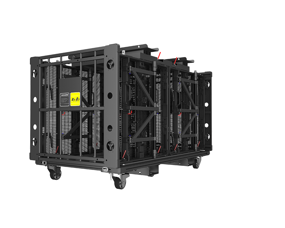Gloshine VA MAX 1000x1000 mm outdoor touring transparent LED cabinet